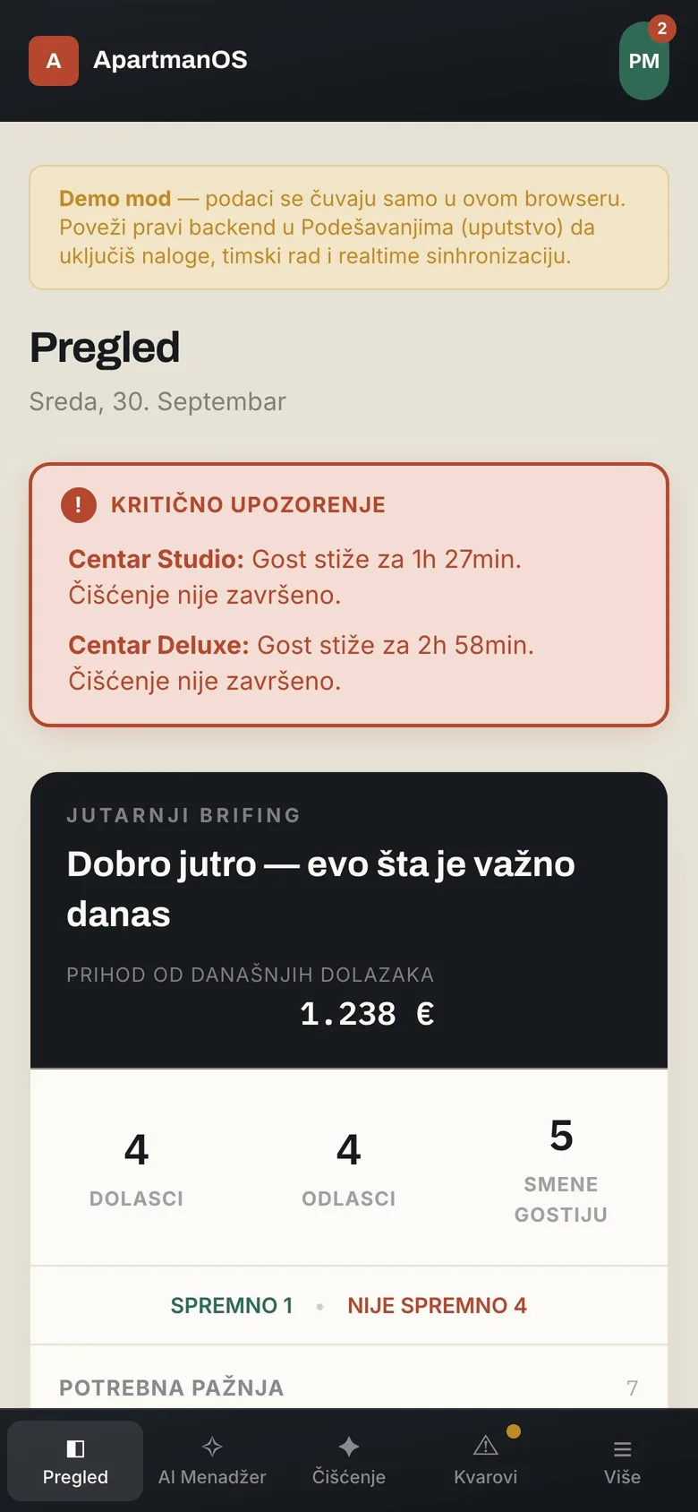 ApartmanOS na telefonu